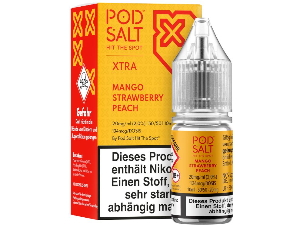 Pod Salt X - Nikotinsalz Liquid - Mango Strawberry Peach