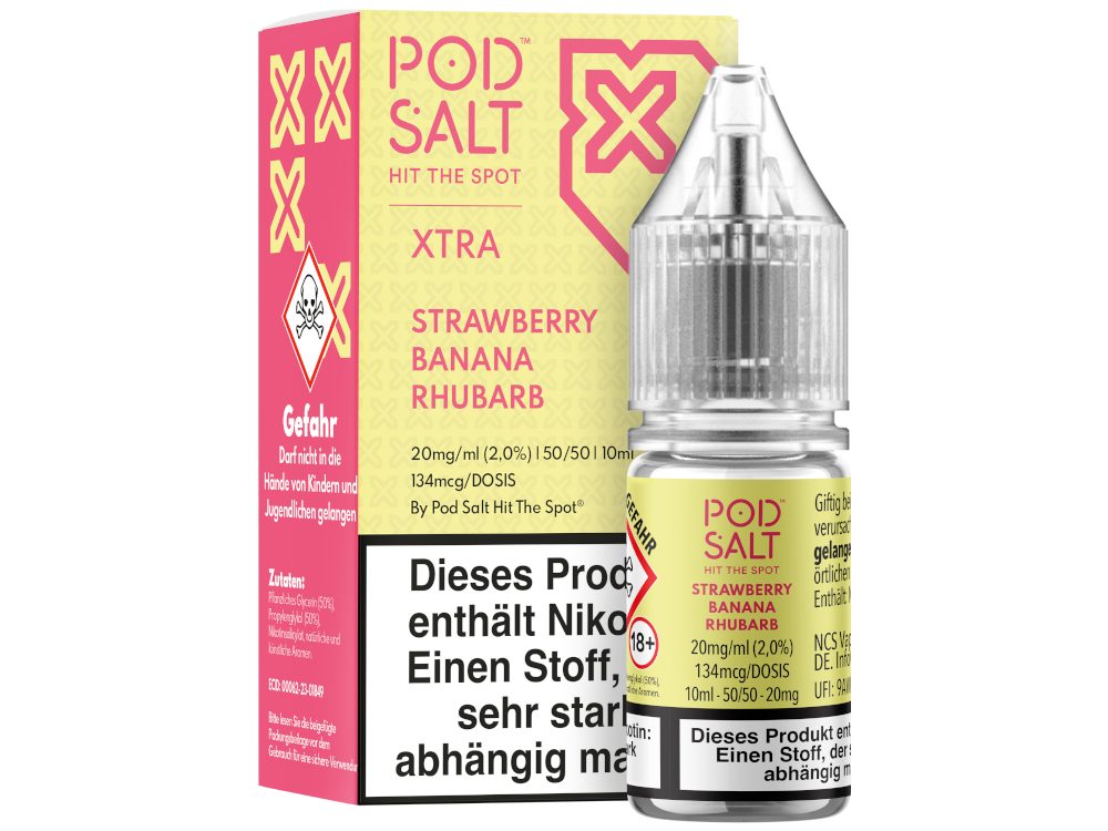 Pod Salt X - Nikotinsalz Liquid - Strawberry Banana Rhubarb