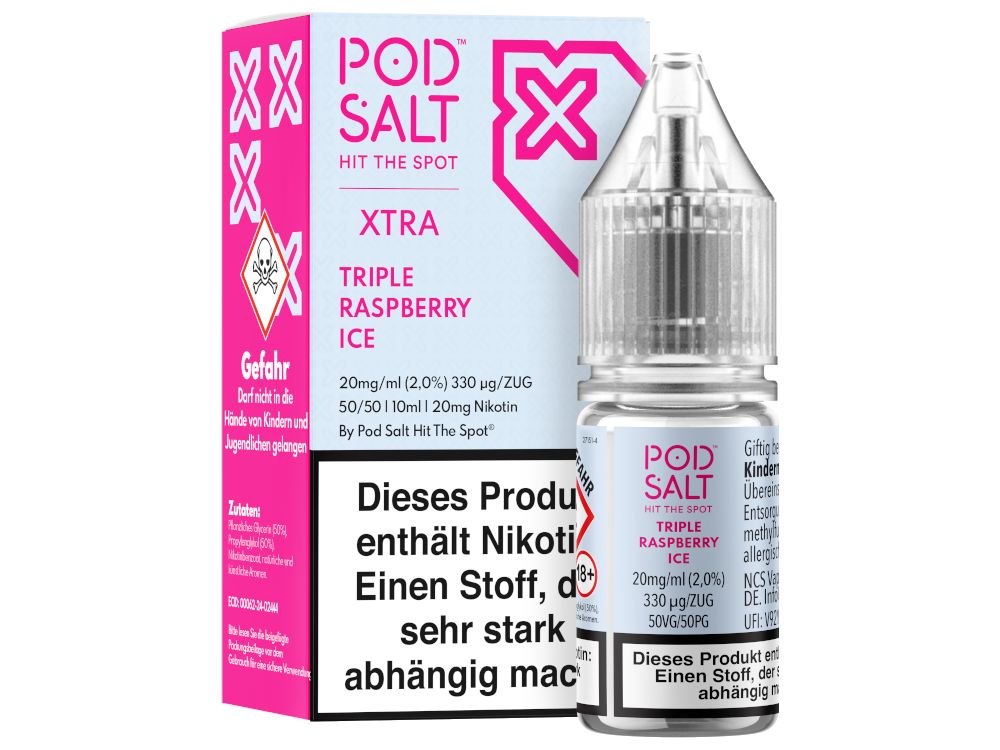Pod Salt X - Nikotinsalz Liquid - Triple Raspberry Ice