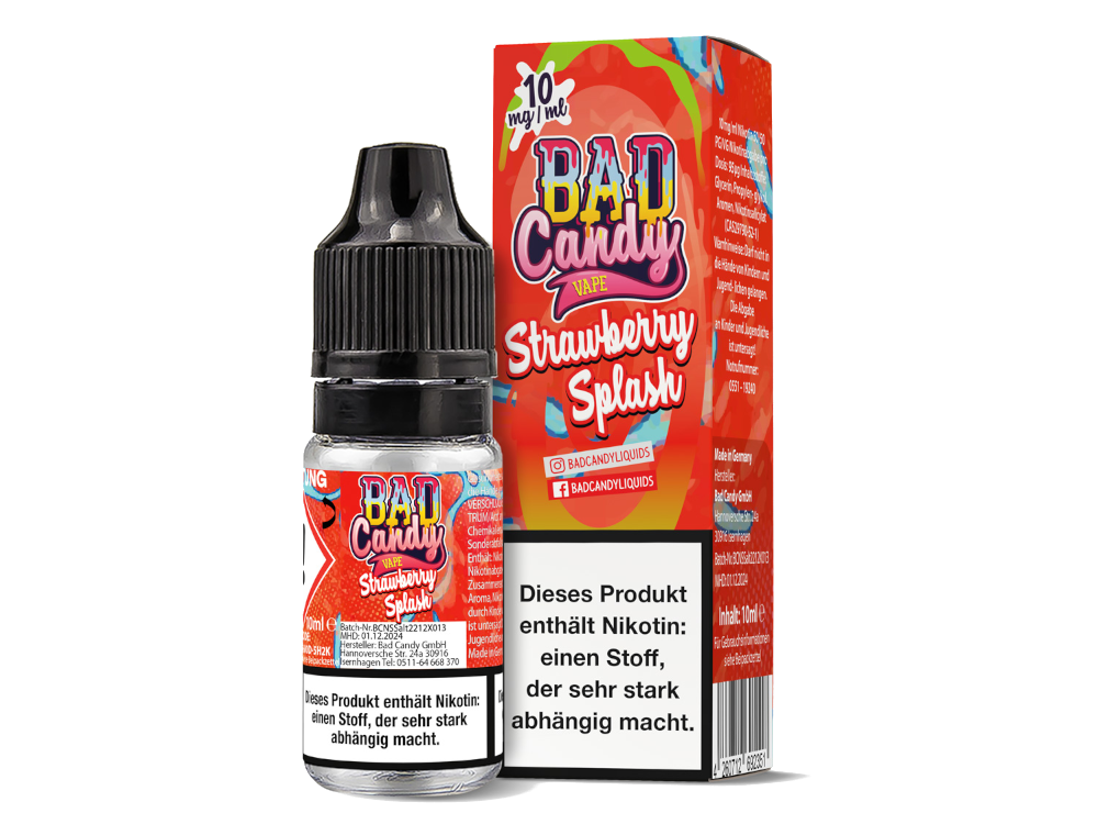 Bad Candy Liquids - Strawberry Splash - Nikotinsalz Liquid 10 mg/ml