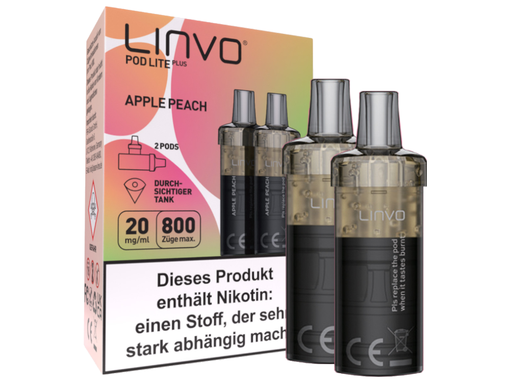 Linvo - Pod Lite Plus Cartridge 20 mg/ml (2 Stück pro Packung) - Apple Peach