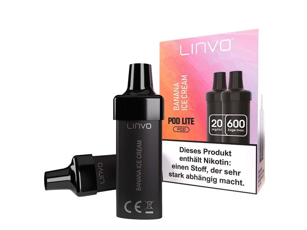 Linvo - Pod Lite Cartridge (2 Stück pro Packung) - Banana Ice Cream
