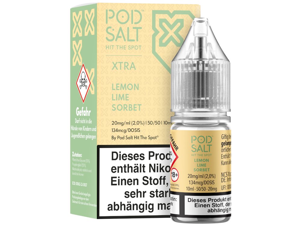 Pod Salt X - Nikotinsalz Liquid  - Lemon Lime Sorbet