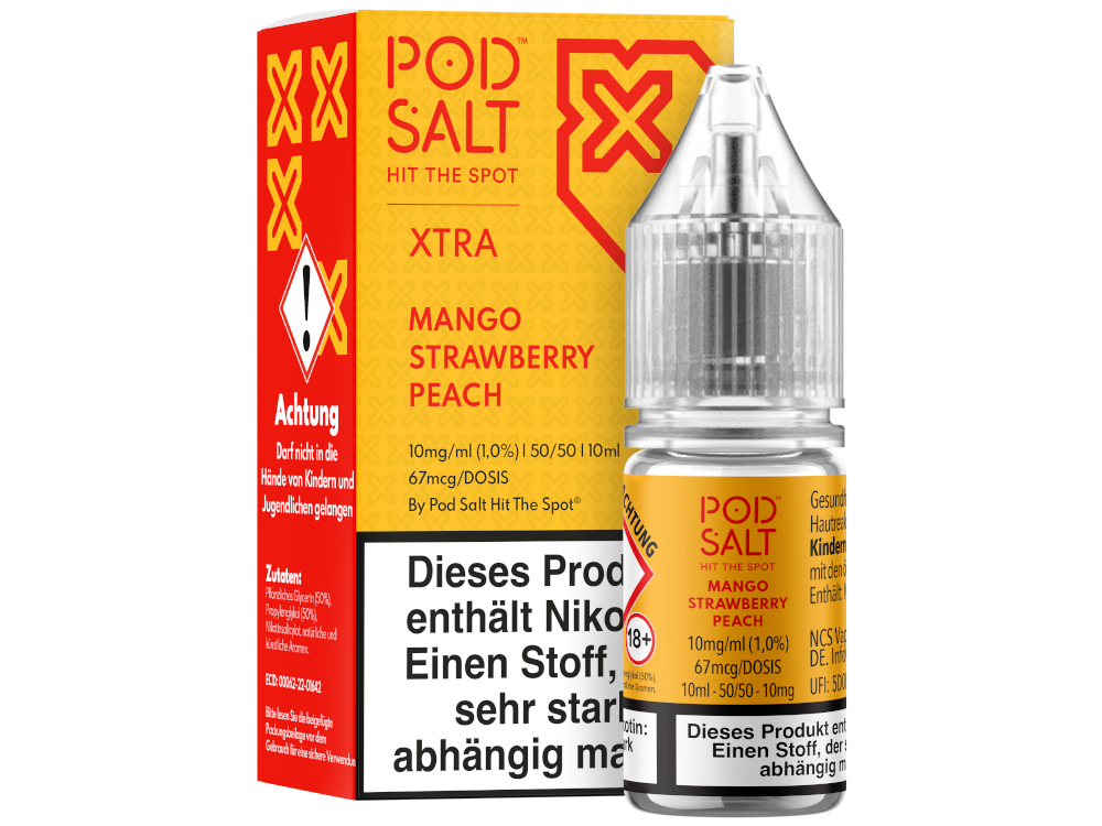 Pod Salt X - Nikotinsalz Liquid  - Mango Strawberry Peach