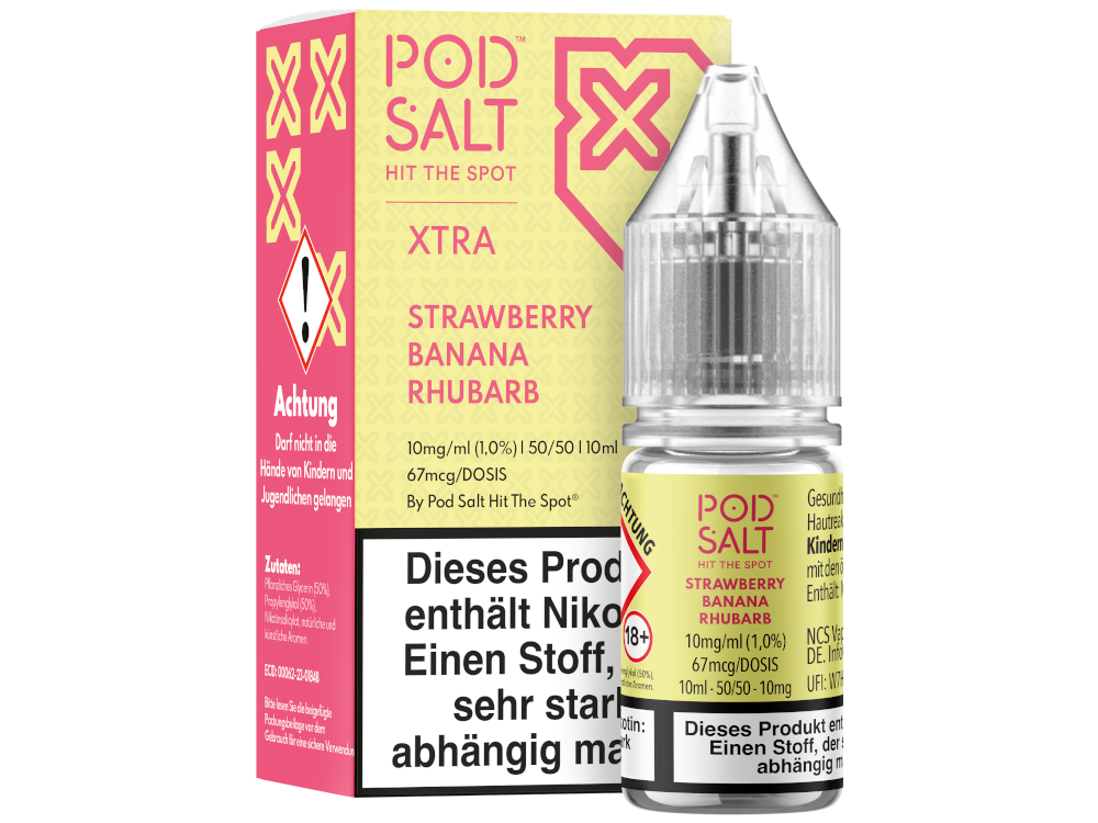 Pod Salt X - Nikotinsalz Liquid  - Strawberry Banana Rhubarb