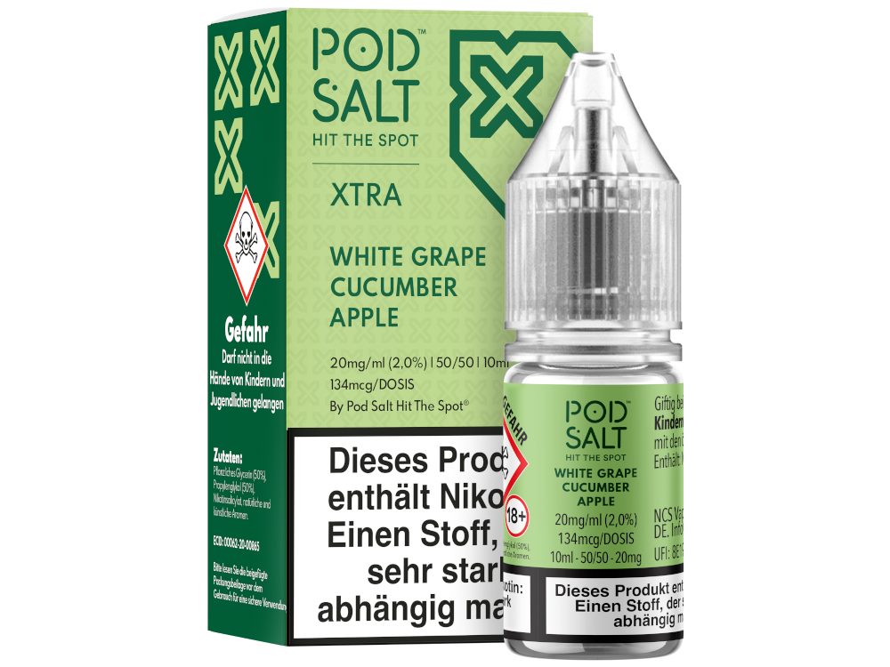Pod Salt X - Nikotinsalz Liquid  - White Grape Cucumber Apple
