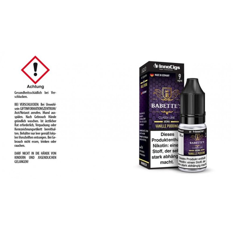 Babettes Vanille Pudding Innocigs Classy Line Liquid - 9mg