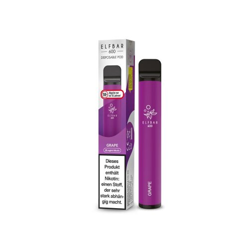 Elf Bar 600 Disposable Pod Grape 20mg